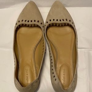 Violet and Red leather ballet flats